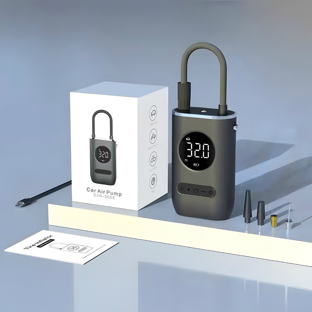 Mini Compressor de Ar Portatil Recarregavél Digital USB Calibrador Pneu Envio Imediato