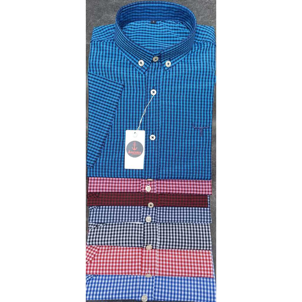 Camisa Masculina Algodão  Xadrez  Listrada Social  Manga curta  Slim Country  Cabeça do boi