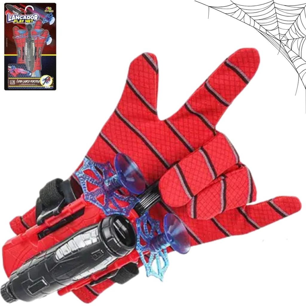 Luva Homem Aranha Lança Teia Ventosa Brinquedo Spider Man