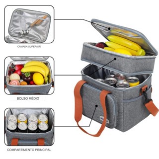 Bolsa Térmica Marmita Lanche Bebida Grande Capaci