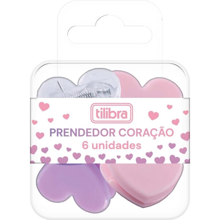 Prendedor Plast Coração blt/6