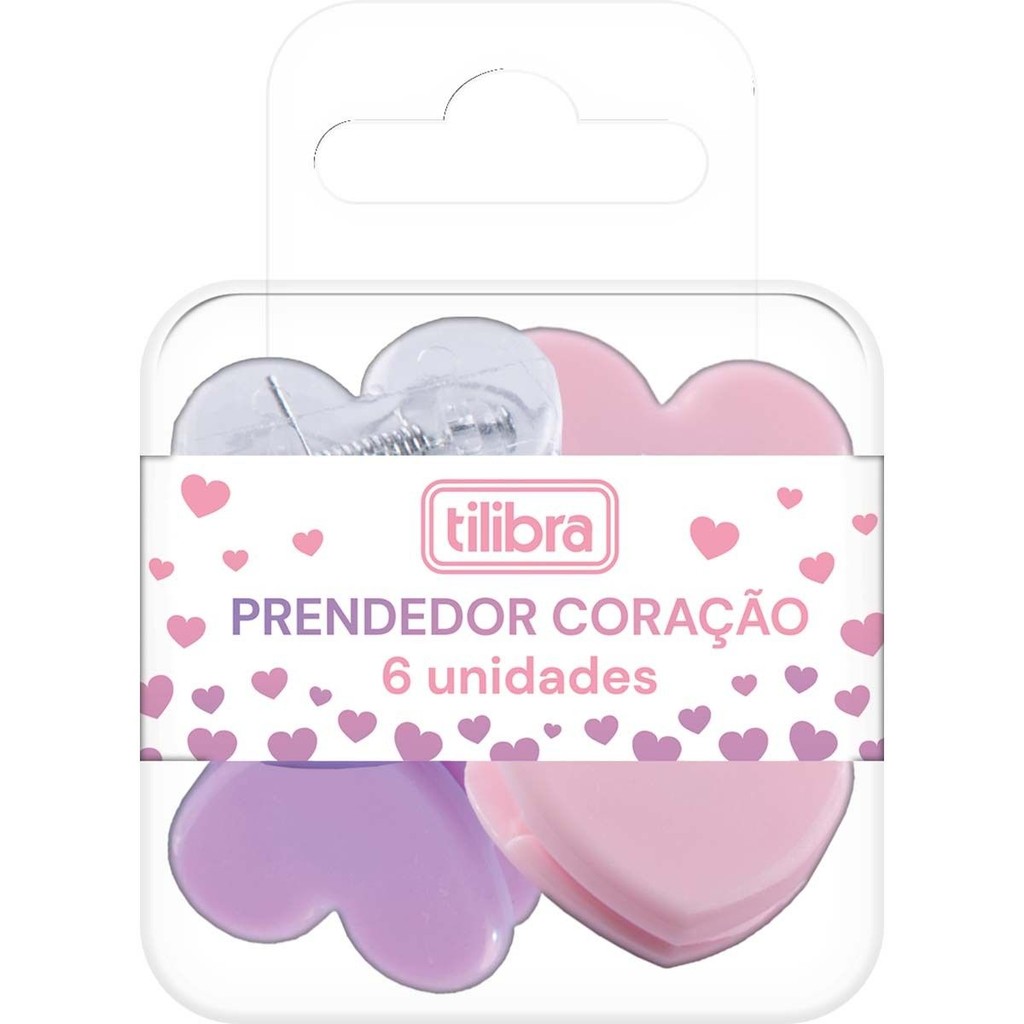 Prendedor Plast Coração blt/6