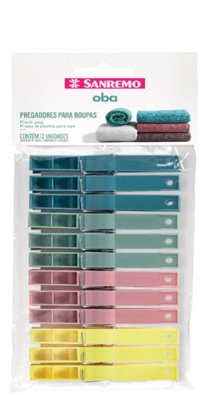 PREGADOR DE ROUPAS C/ 12 UN GDE 9,5 CM