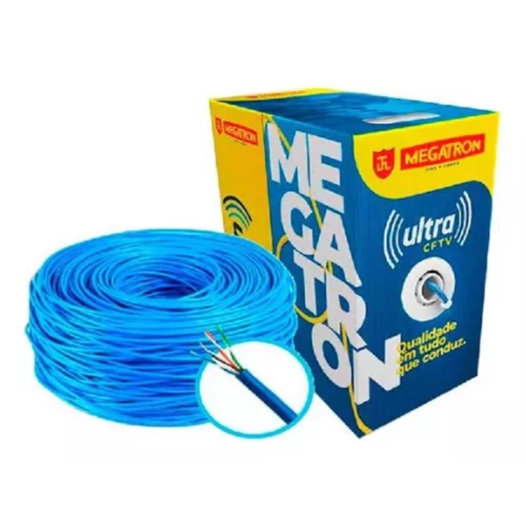 Caixa de Cabo CFTV 4Px24AWG  Azul c/300m Megatron