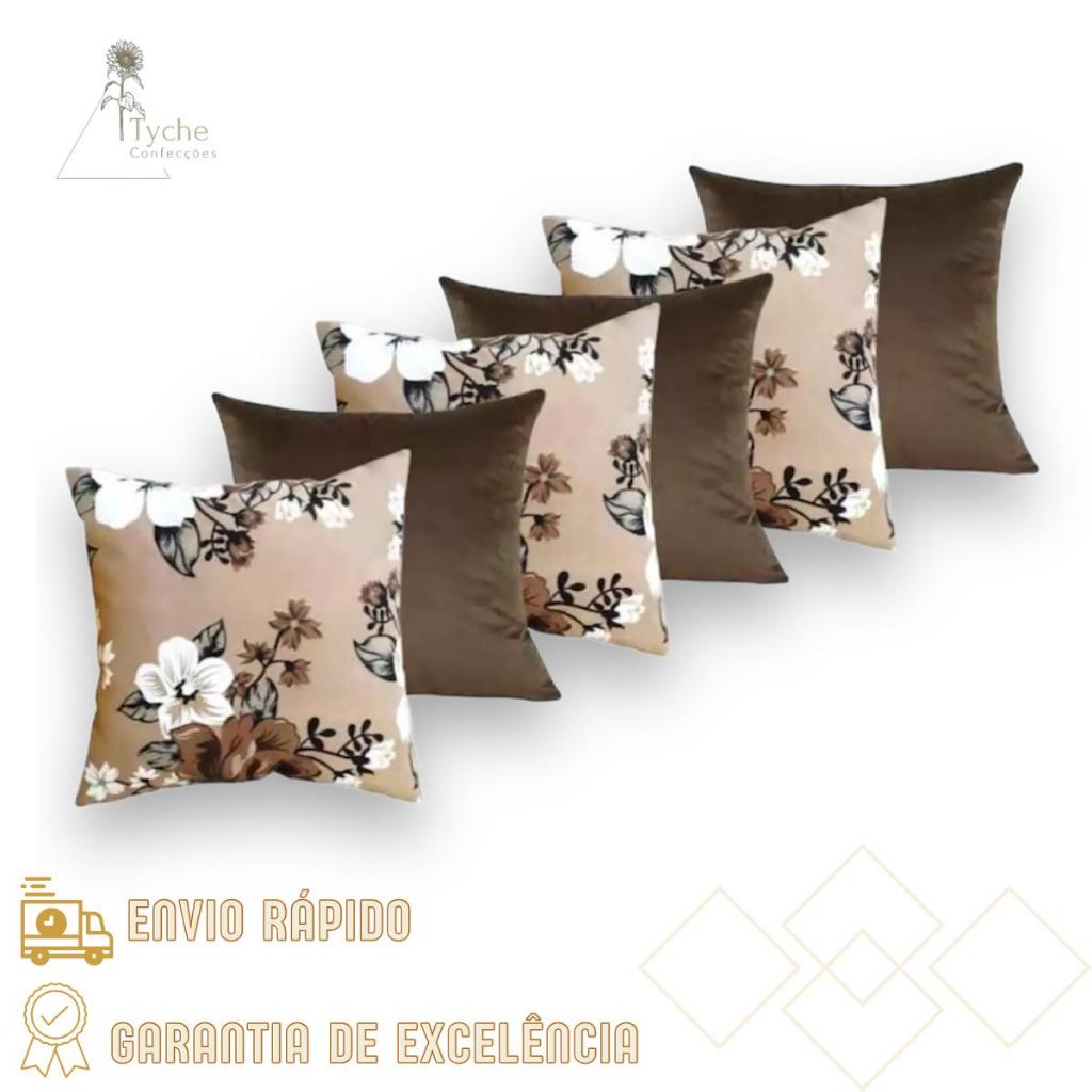 KIT COM 6 CAPAS PARA ALMOFADAS DECORATIVAS CAPAS COM ZÍPER