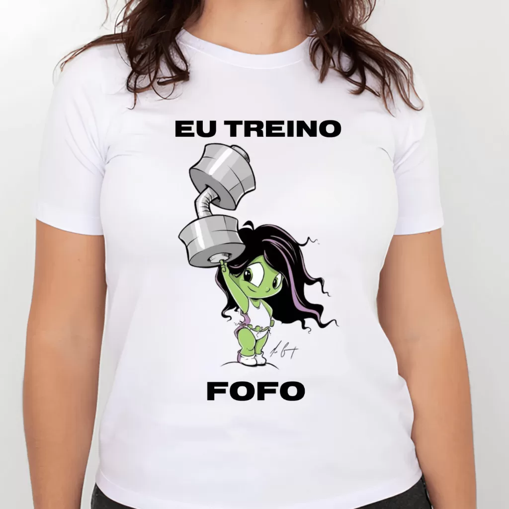 Camiseta Treino feminina Musculação | eu treino fofo – envio imediato