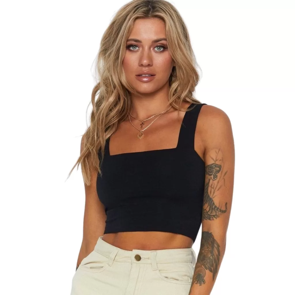 Cropped Feminino Casual Elegante Tendência 2025 Moda Festa