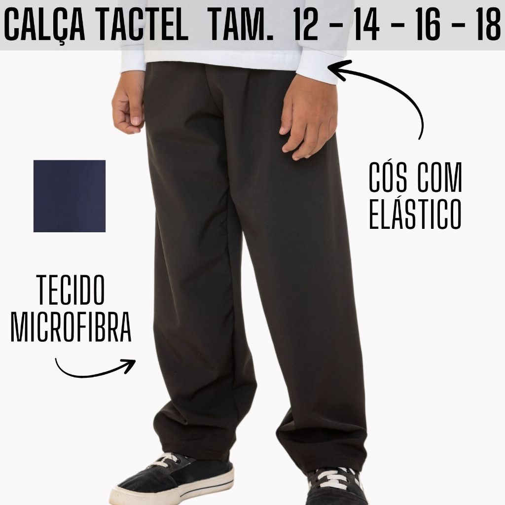 Calça Juvenil Masculina Tactel Sem Bolso 3060-A