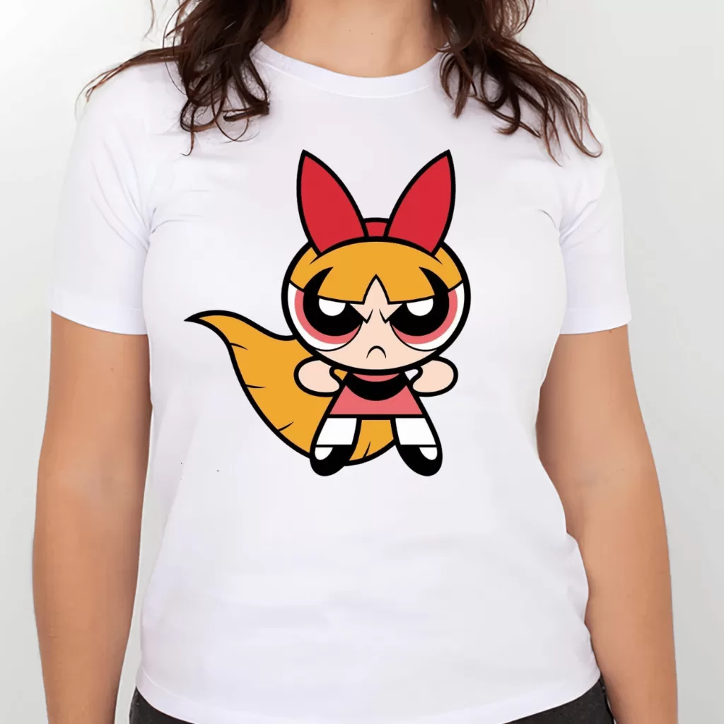 Camiseta Desenho -Florzinha brava – meninas Poderosas – super poderosas