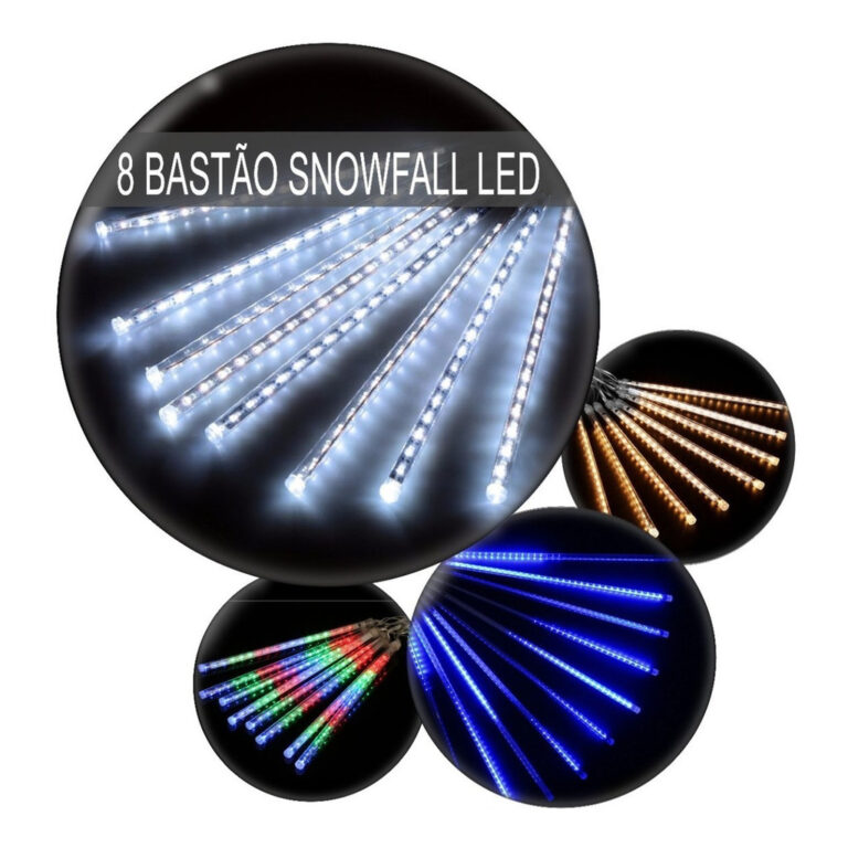 Kit 3 Tubos 8 Bastões Led  Cascata Meteoro Natal 