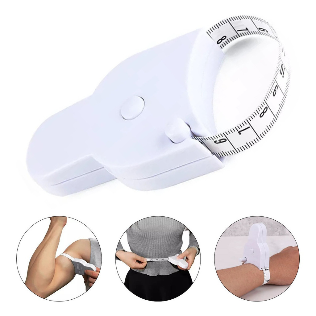 Fita Métrica Corporal Trena Retrátil Automática 1,5m Cintura Fitness Portátil