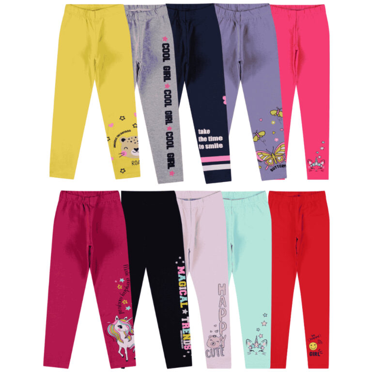Kit Sortido de 6 Calças Leggings de Cotton para M