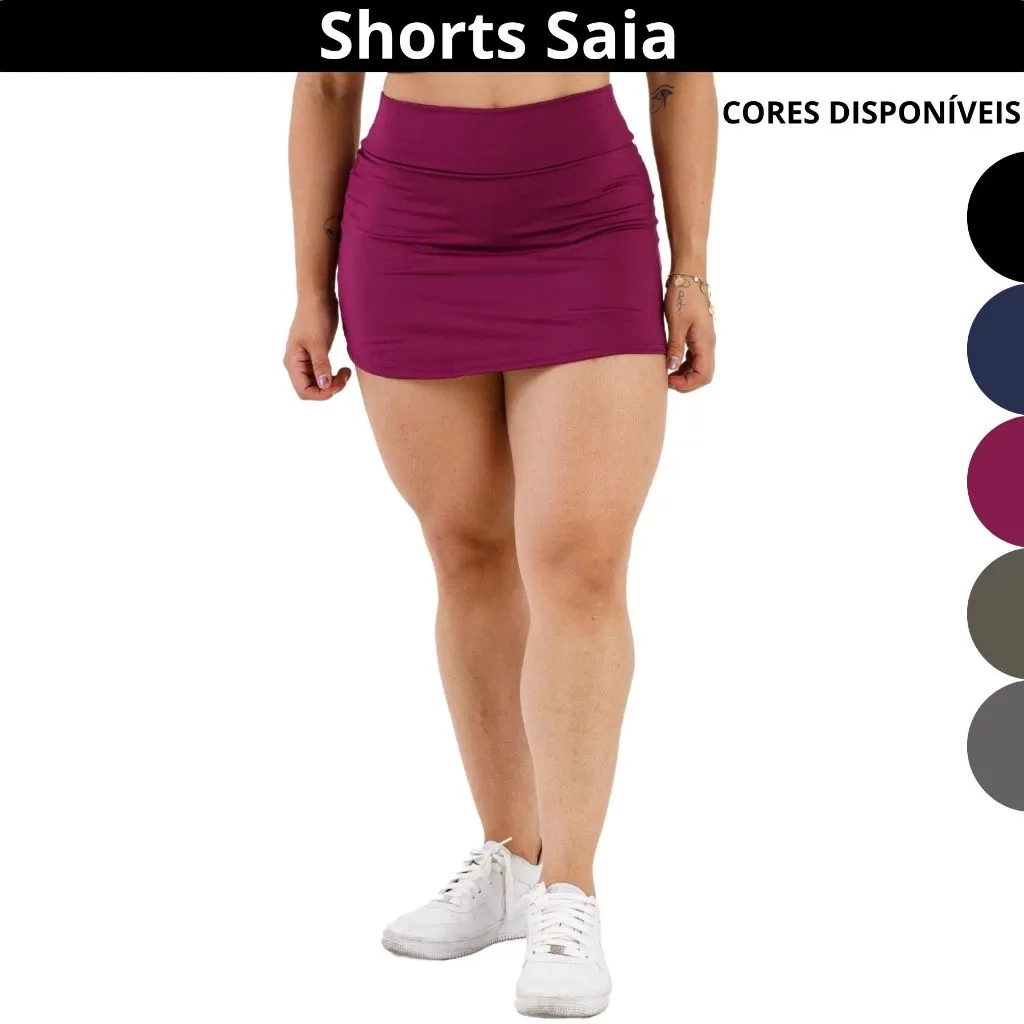 Shorts Saia Feminino Modelador Tecido Premium Não Marca Não Fica Transparente