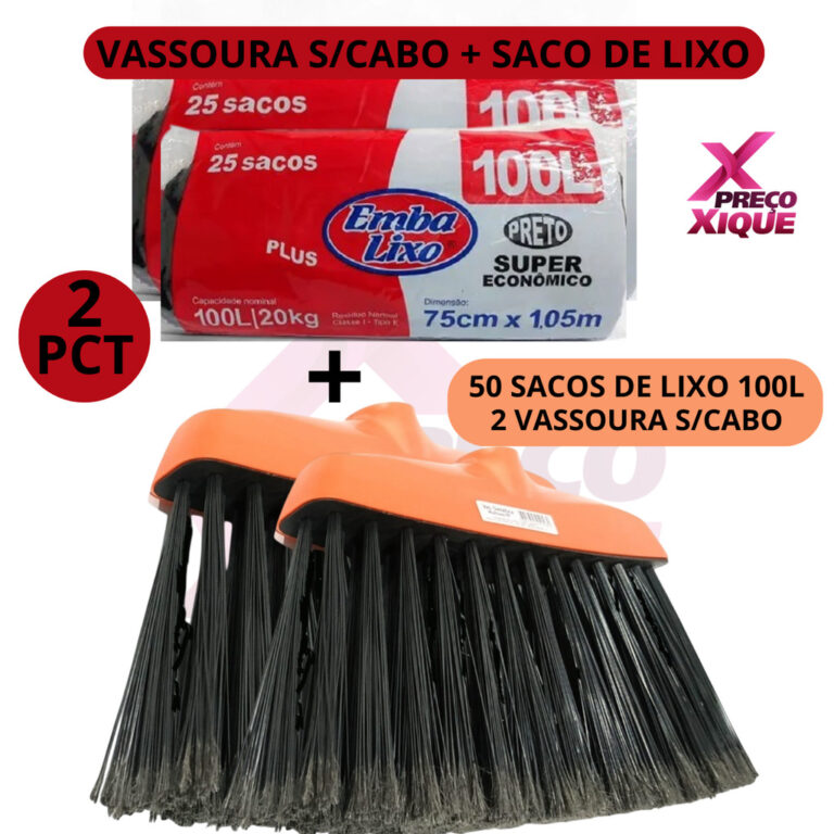 2 Vassoura Multiuso S/ Cabo + 2 saco de lixo Cerda