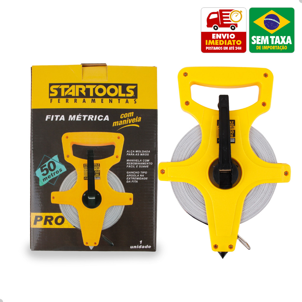Trena Fibra de Vidro Fita Métrica 50 ou 30 Metros Startools AR0115 AR0418
