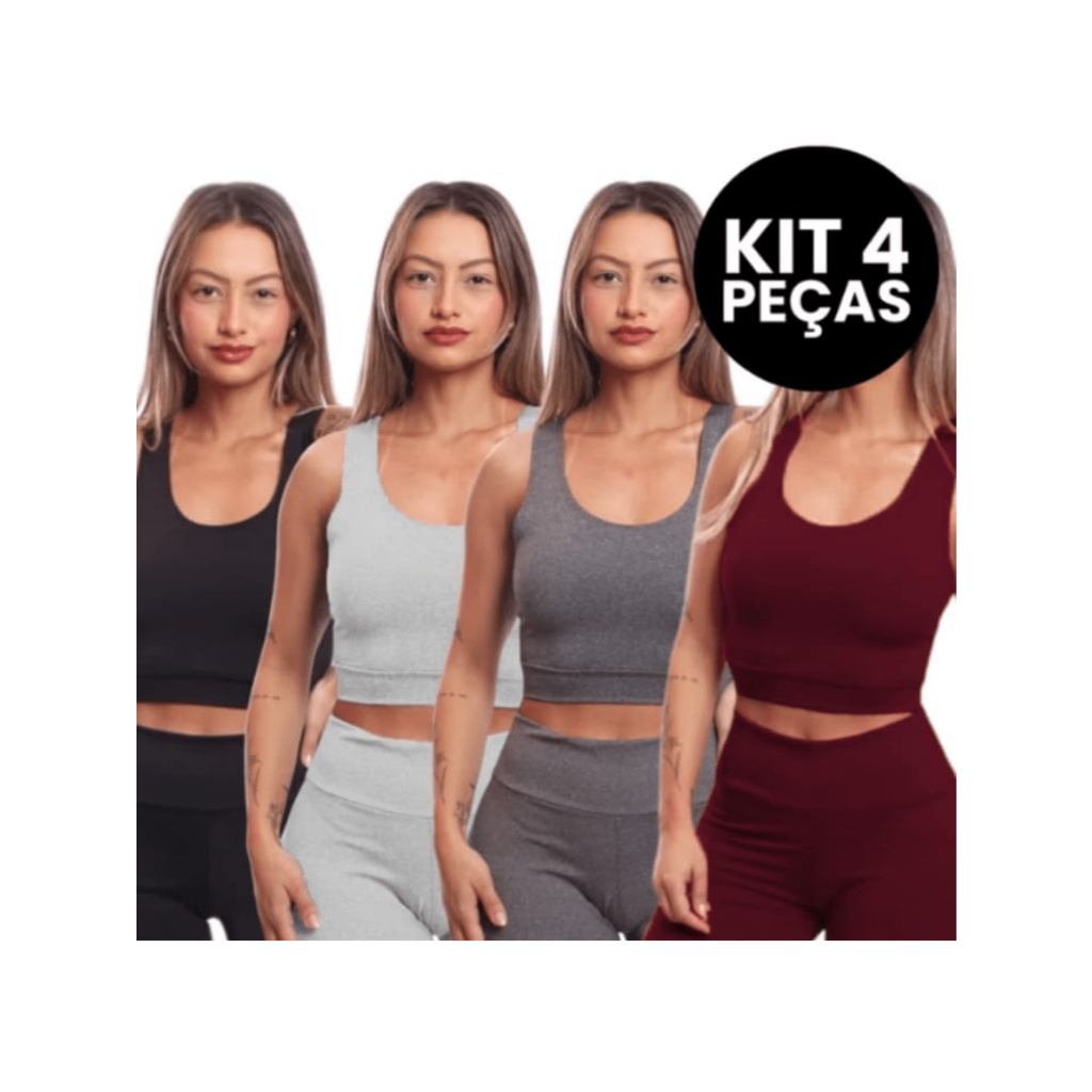 Kit 4 Top Academia Suplex Fitness Nadador Treino Caminhada