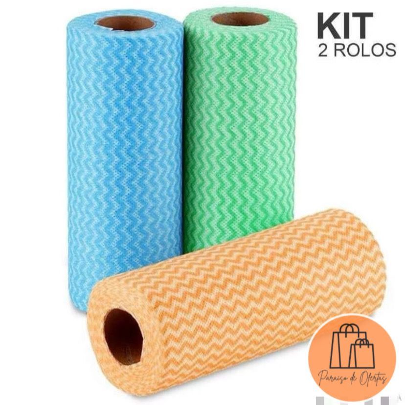 Kit 2 Rolos de Pano Multiuso Perflex Limpeza Geral com 60 Panos Antibactérianos 50×30