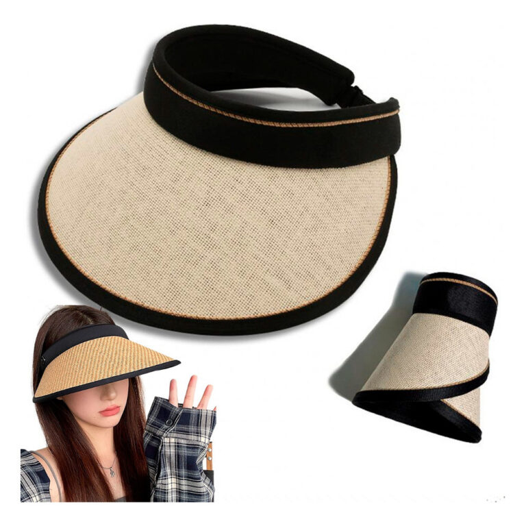 Viseira Chapéu de Palha Praia Feminino Verão Sol