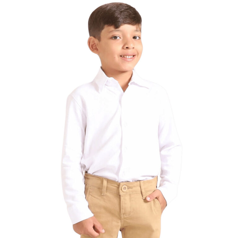 Camisa Social Branca Meninos Infantil Pajem Manga 