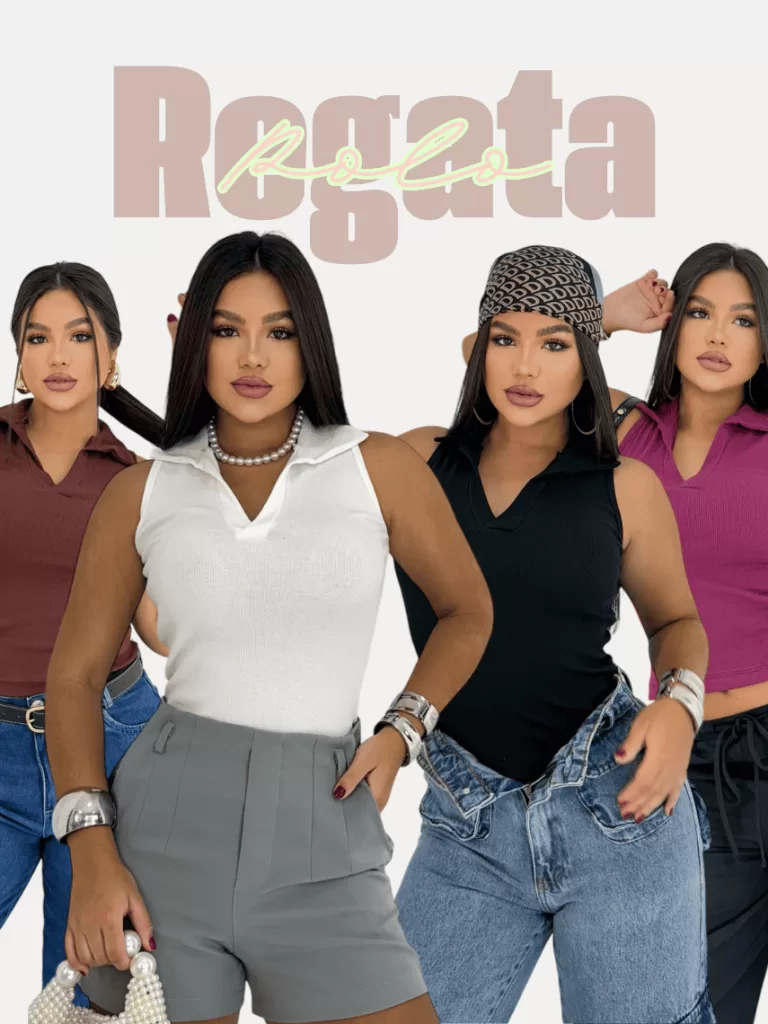 Blusa Camisa Regata Social Gola Polo Feminina Trab