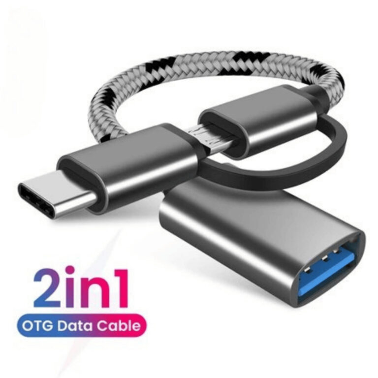 Adaptador 2 em 1 USB Tipo C + Micro USB V8 para US