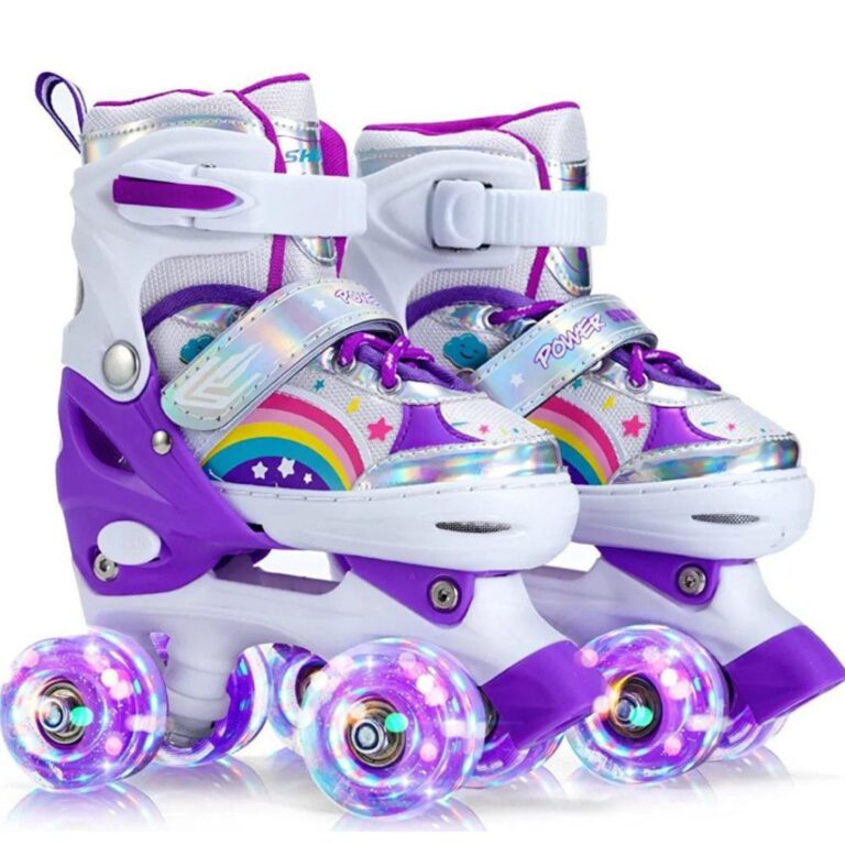 Patins 4 Rodas ARCO IRIS Com Luz De Led Patins Cri
