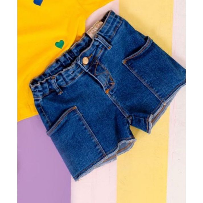 Short jeans infantil c/laycra