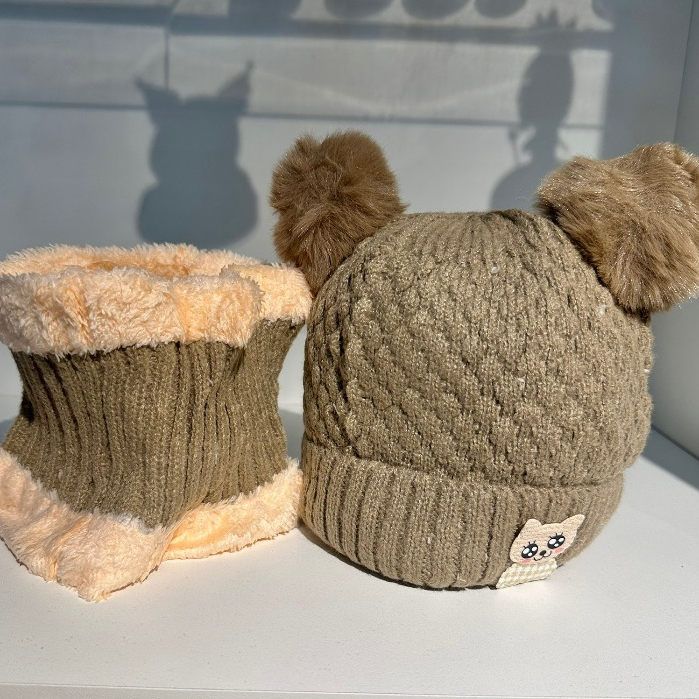 Kit Inverno com Touca, Cachecol Para crianças pad