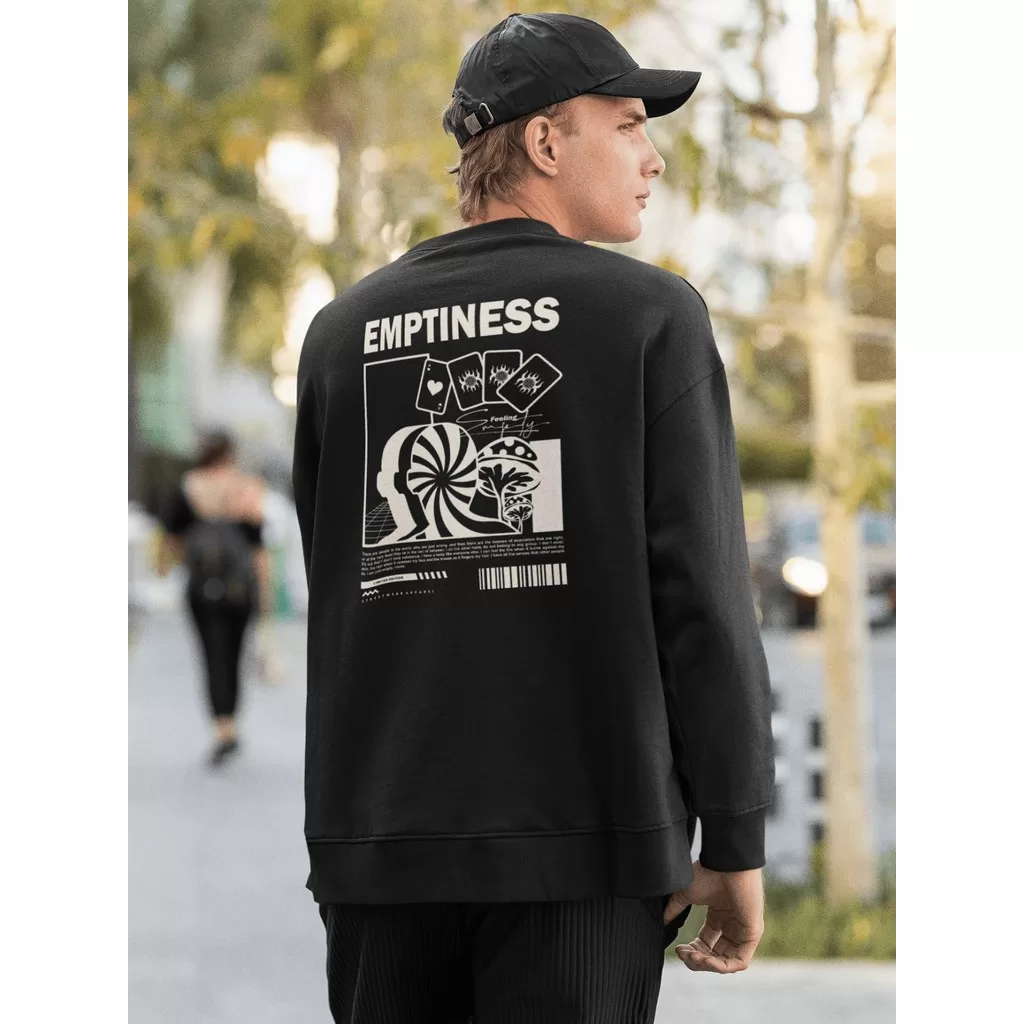 Moletom Careca Blusa de Frio Suéter Gola Redonda Masculino Casual Streetwear 100% Algodão Estampa –