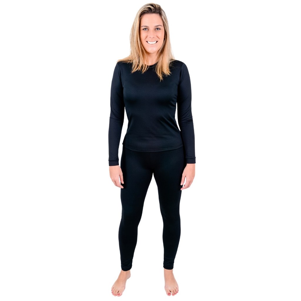 Conjunto Térmico Inverno Feminino RT250g Segunda Pele Nacional Frio Intenso Neve Moto Viagem