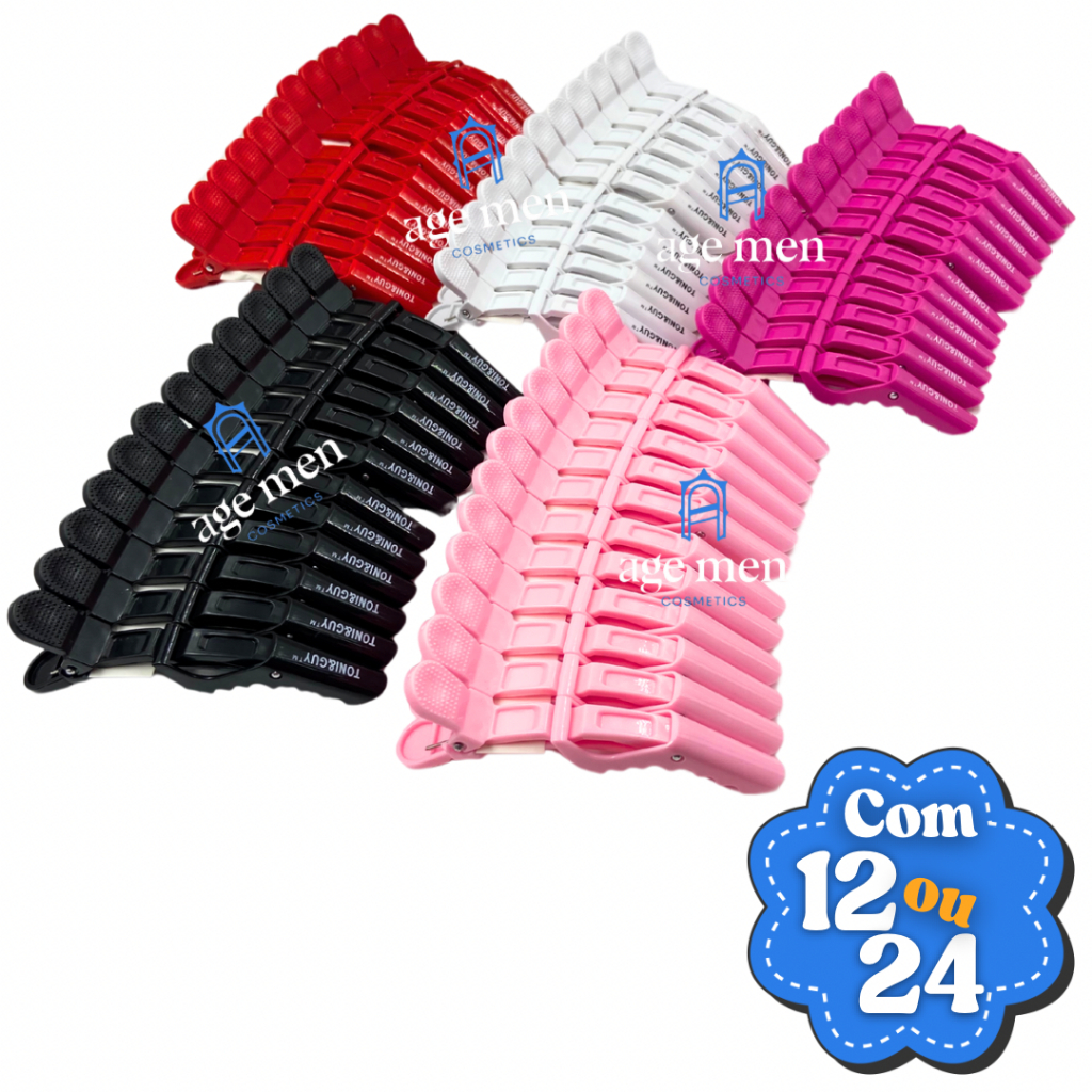 12 ou 24 UNI Crocodilo Presilha Jacaré Articulado Profissional para Cabelo Prendedor