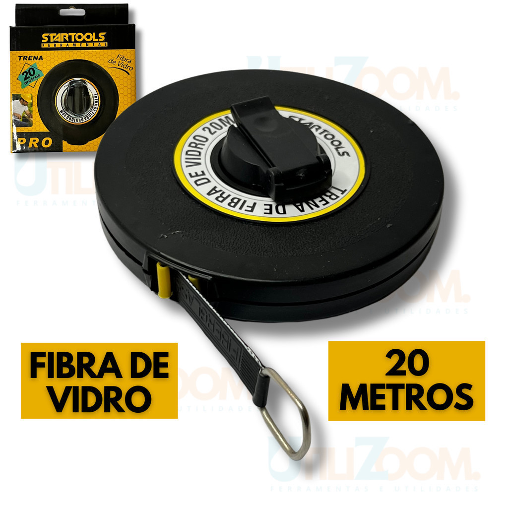 Trena Métrica Longa Fita Fibra De Vidro Trena 20 Metros Profissional