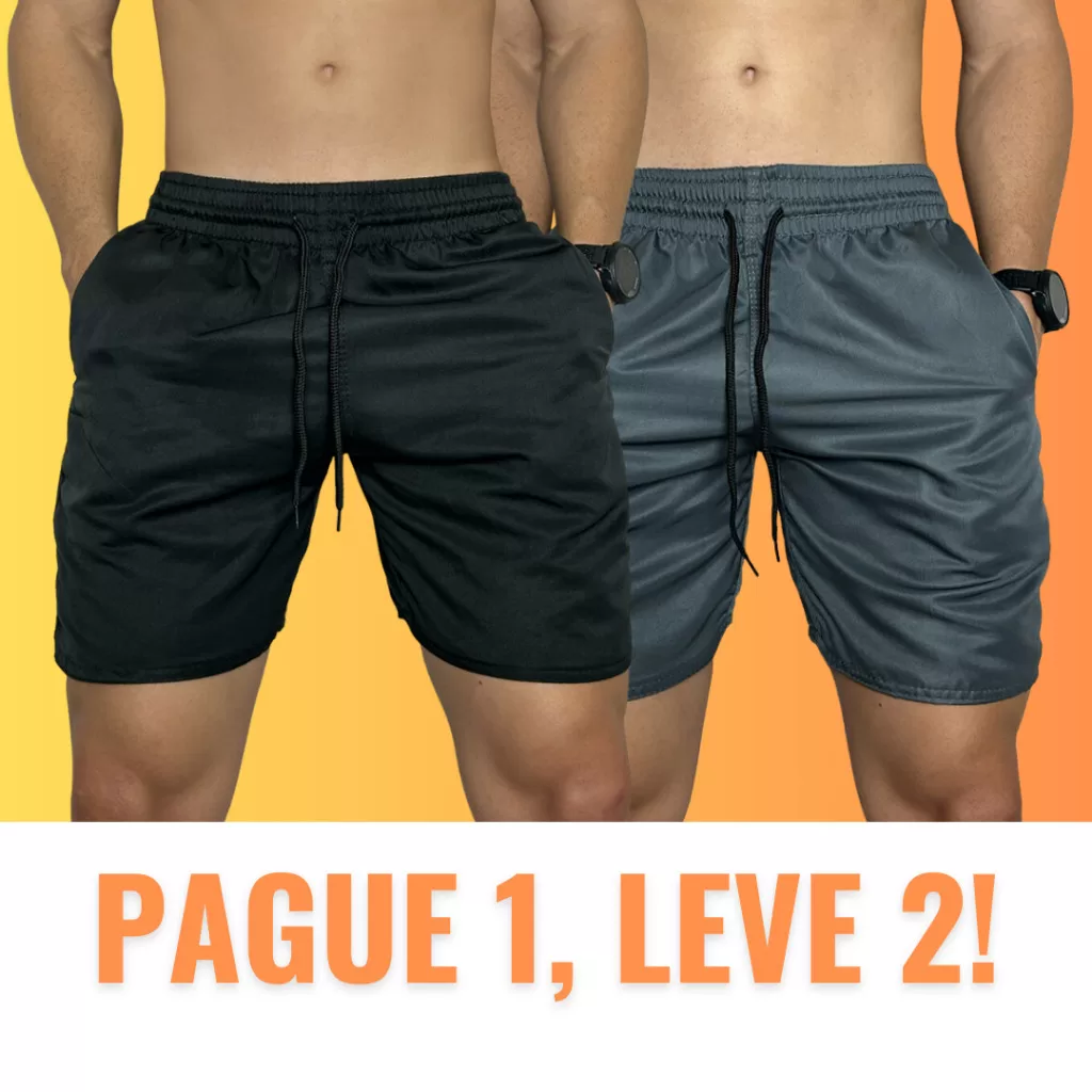 Kit 2 Short Mauricinho Masculino Tactel Grosso Bermuda Lisa Masculina Shorts de Elástico Premium