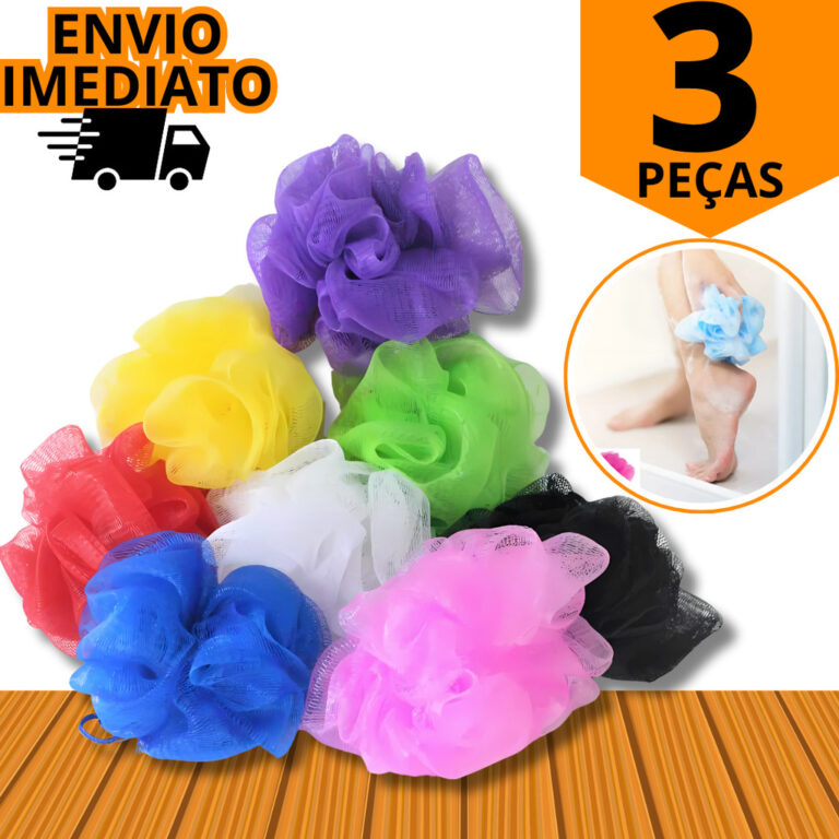 Kit Esponja Bucha De Nylon Para Banho Macia Com Co