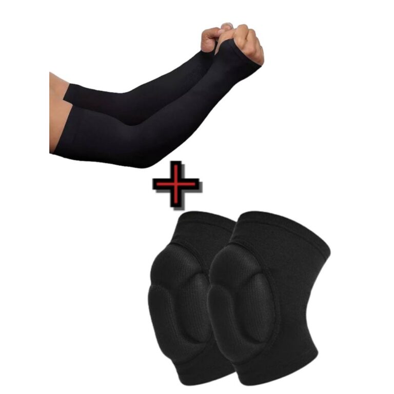 1 Par manguito longo protetor solar + 1 par joelhe