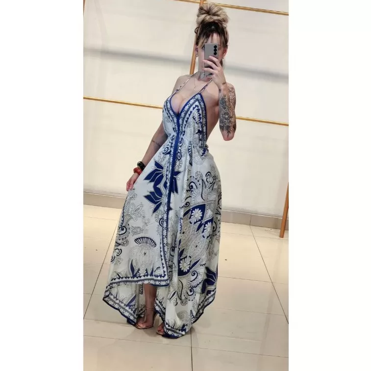 Vestidos elegantes dois lenço costa nua feminino 
