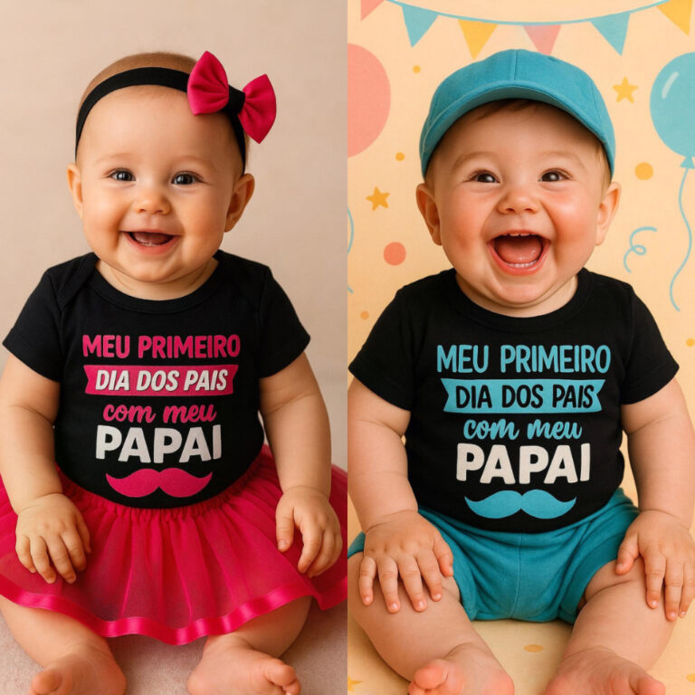Body Bebê Temático Mesversário Dia dos Pais Mas