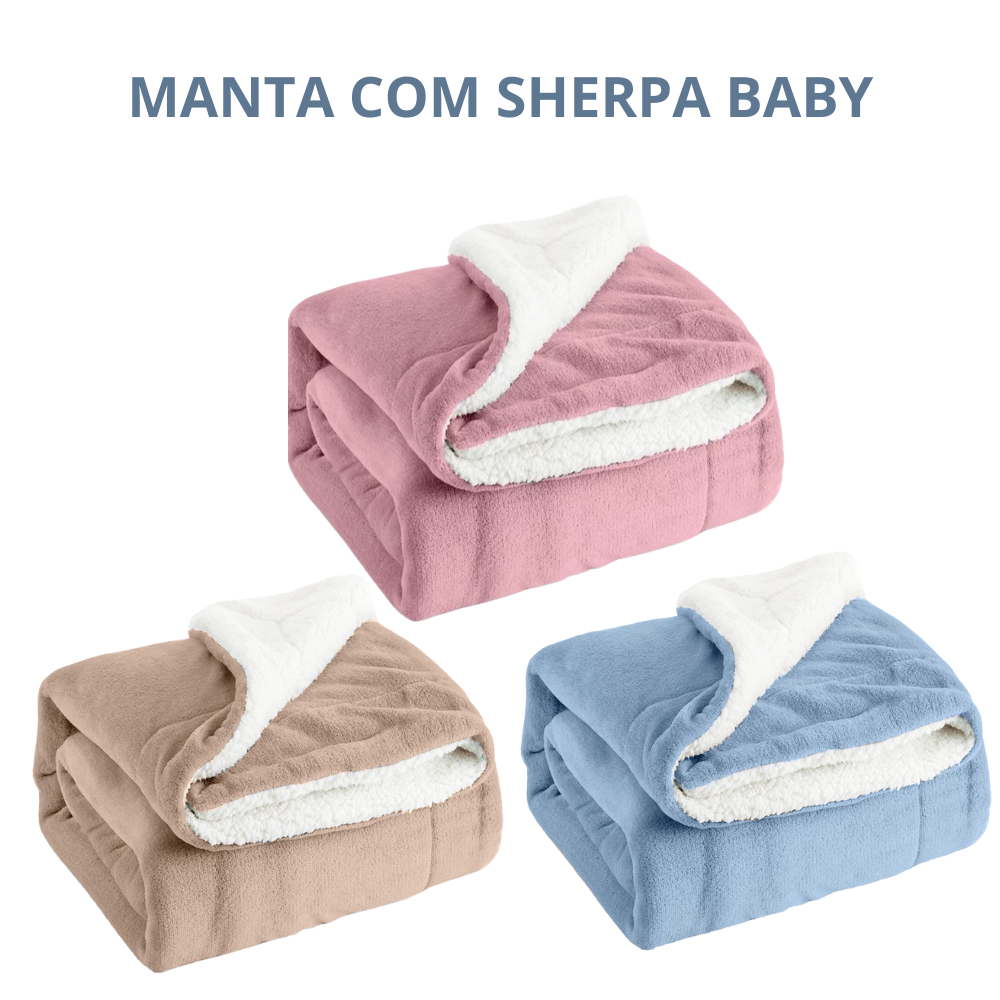 Cobertor de Bebe Dupla Face Com Sherpa Macio Quentinho