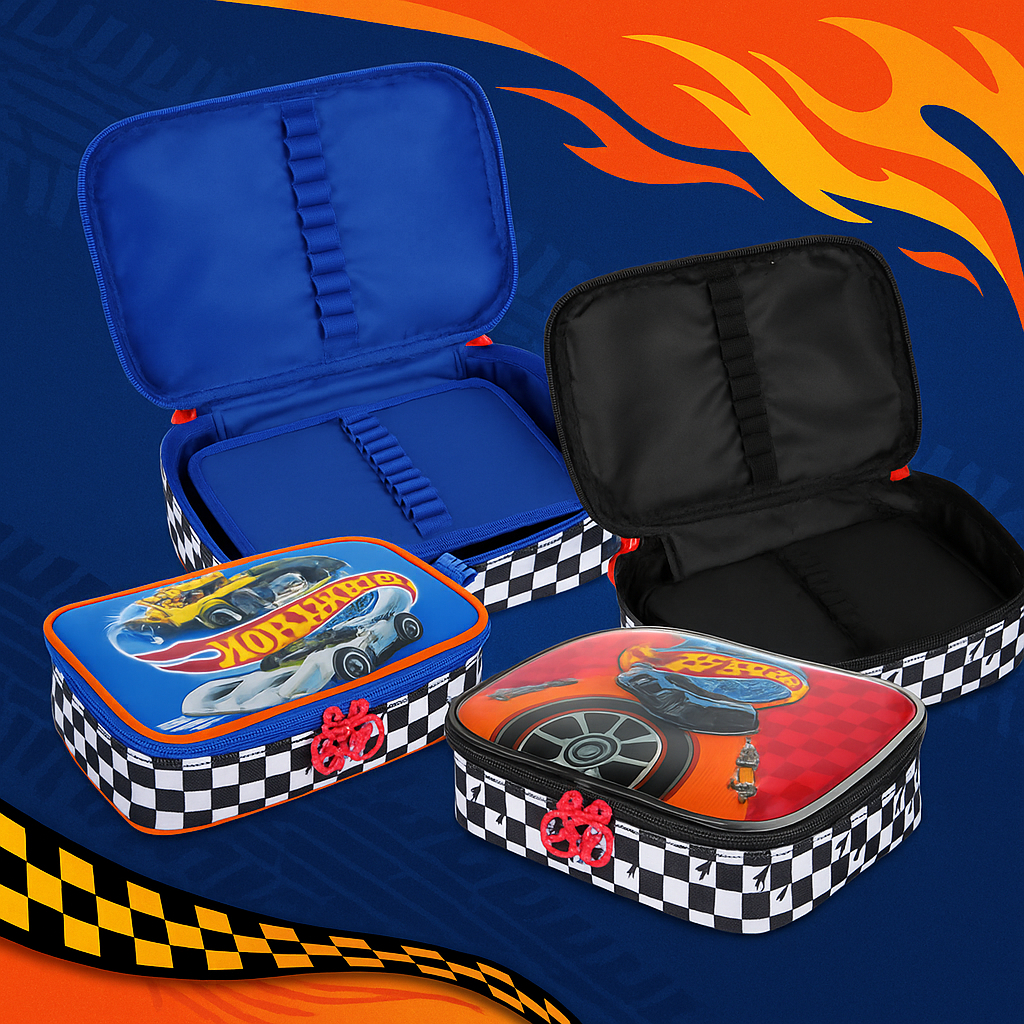 ESTOJO PASTA HOT WHEELS / MATEL / LUXCEL