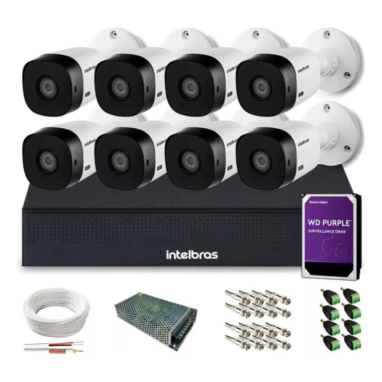 KIT 8x CÂMERAS VHL 1120 BULLET  DVR 16 CANAIS HD 