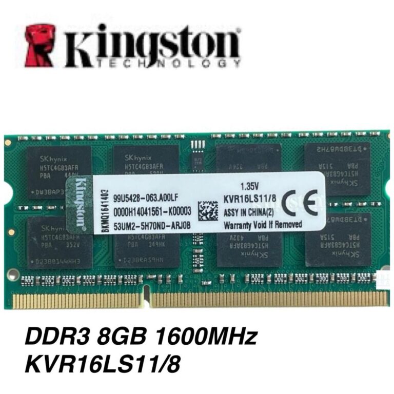 MEMÓRIA RAM DDR3 8G 1600MHZ NOTEBOOK KVR16LS11/8 