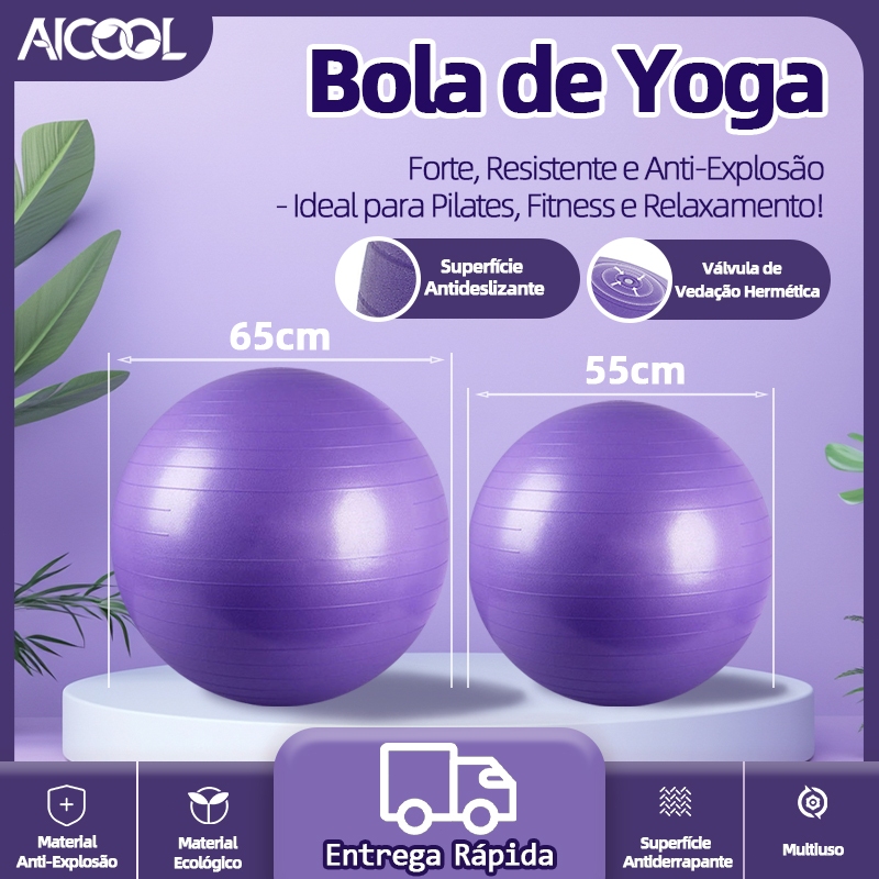 AICOOL Bola de Ginástica Yoga Pilates 55cm 65cm Bola de Pilates Inflável Anti Estouro