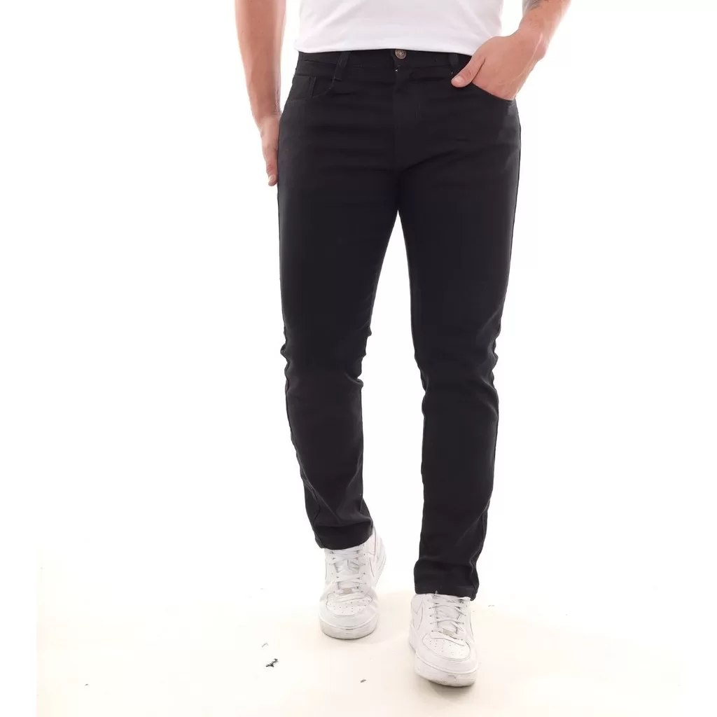 Calça Jeans Masculina Preta Skinny Tendência Basica Trabalho