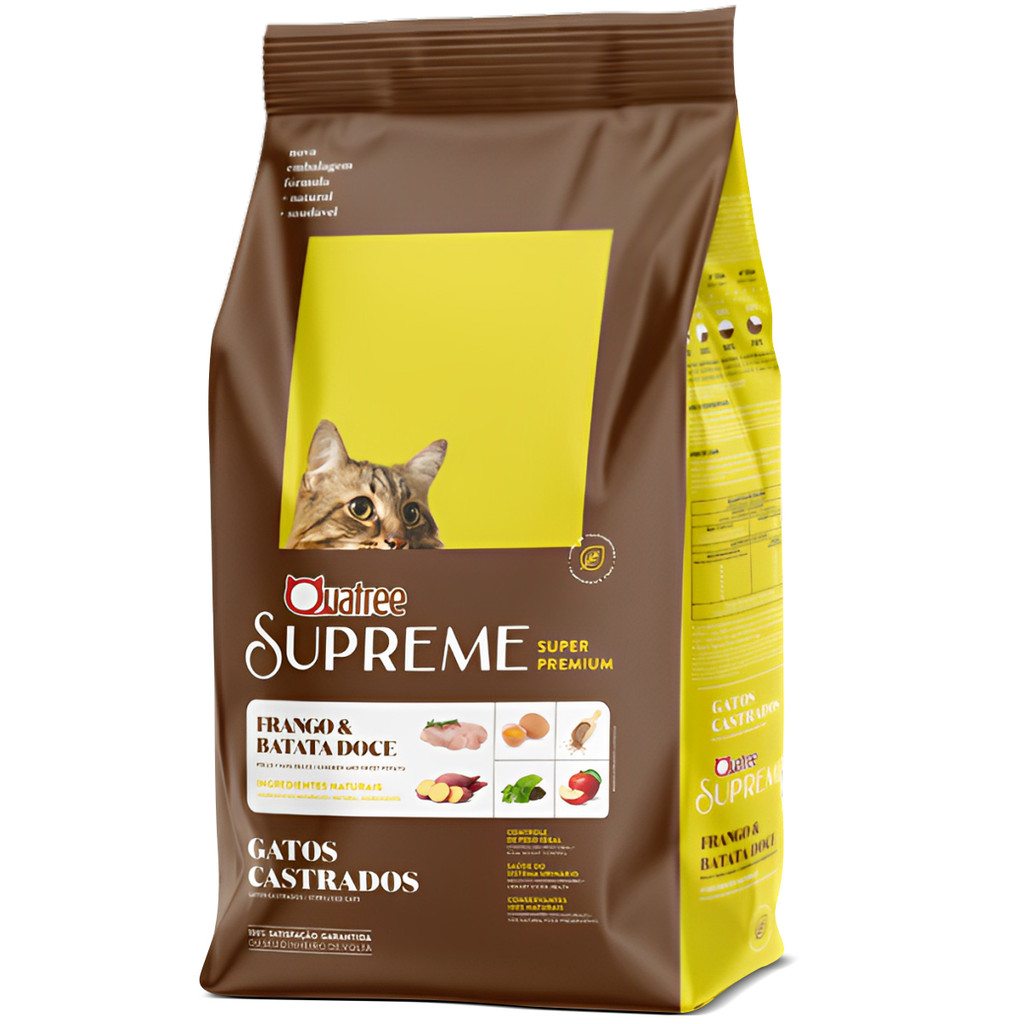 Ração Quatree Supreme Frango 10kg Gatos Adultos Castrados