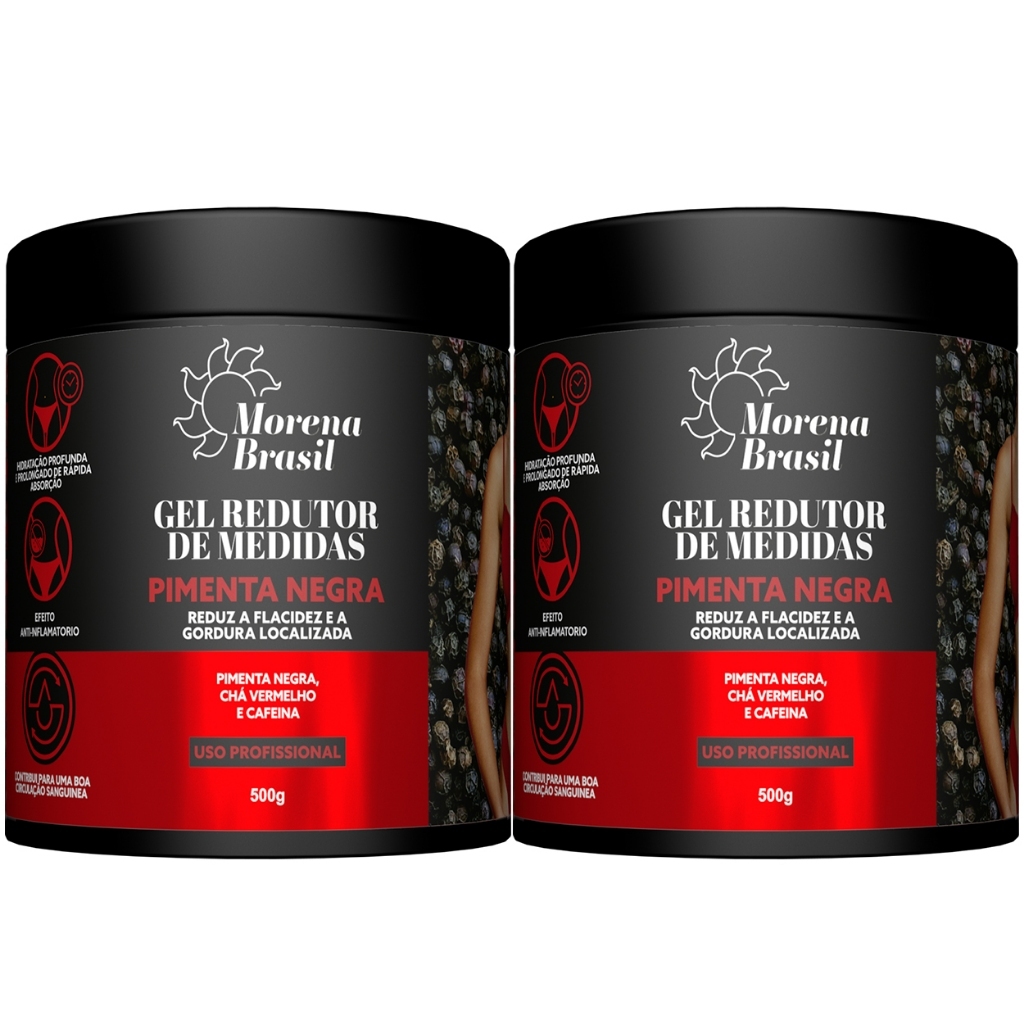 Kit 2X Gel de Massagem Corporal Morena Brasil | Pimenta Negra