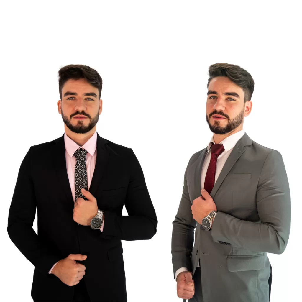 Combo 2 Ternos Oxford Completos Blazer+ Calça Cores Principais Preto e Cinza