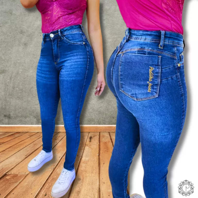 Calça Jeans Feminina Skinny Bigode com USD Elasta
