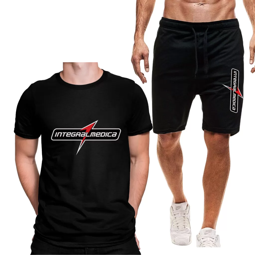 Conjunto Masculino Bermuda e Camiseta Integralmedica Academia Treinos Esporte Confortavel e Estiloso