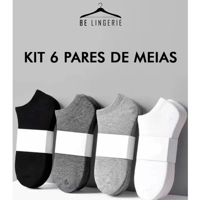 Promoção Kit 6 Pares Meia Soquete Unisex Masculi