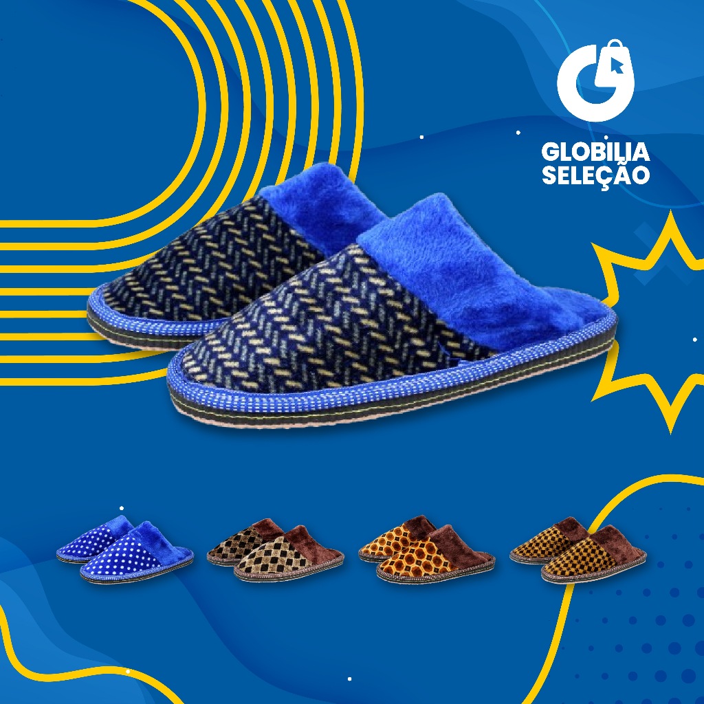 Pantufa Chinelo adulto masculina Composicao: 100% poliester Solado: 100% borracha EVA TX035-H